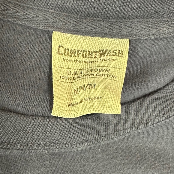 Long Sleeve M/M 100% Cotton “Camp Timberline” Graphic T-shirt Navy Yellow Orange - Picture 4 of 5